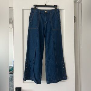 Anthropologie Pilcro And The Letterpress Flare Wide Leg Denim Jeans Size 26